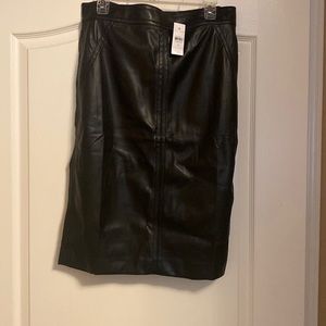 Ann Taylor Black Faux Leather pencil skirt New w/tags. Size 10